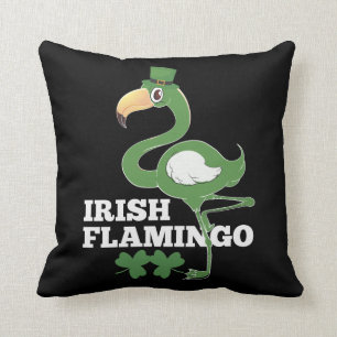 Irish Flamingo Ireland Party st patricks day Throw Pillow
