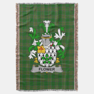  Irish Flower Coat of Arms Family Crest Ireland Throw Blanket