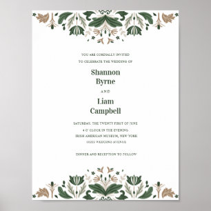 Irish Folk Art Shamrock Celtic Wedding PROVA Poster