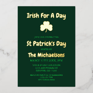 Irish For A Day Foil Invitation