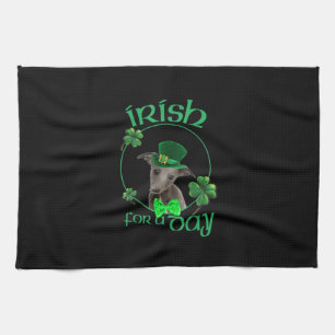 Irish For A Day Whippet Lucky Dog In Patrick Day Kitchen Towel