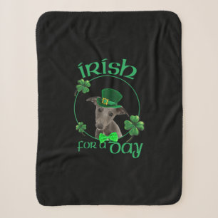 Irish For A Day Whippet Lucky Dog In Patrick Day Sherpa Blanket
