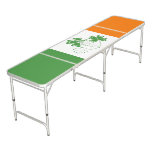 Irish four-leaf clover and Ireland flag colors Beer Pong Table