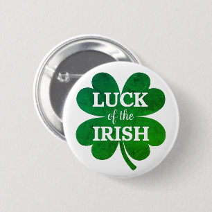 Irish Four Leaf Clover Button