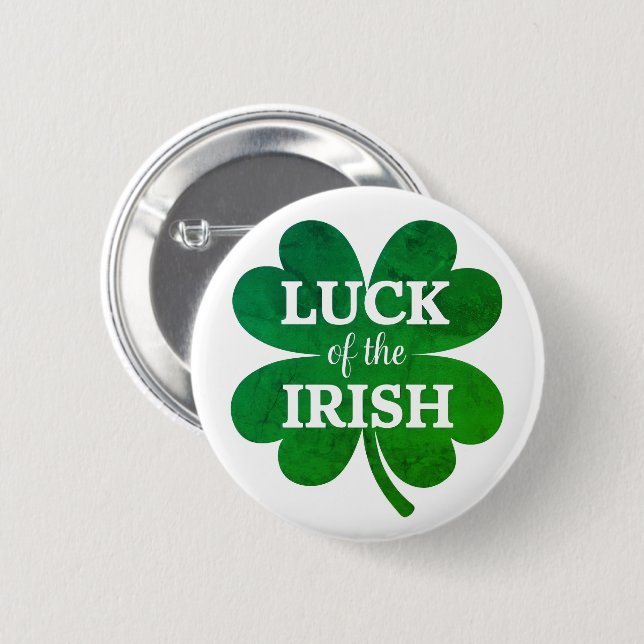 Irish Four Leaf Clover Button (Front & Back)