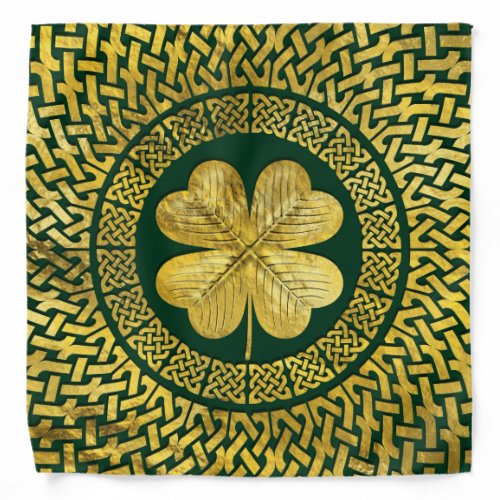 Irish Four_leaf clover with Celtic Knot Bandana