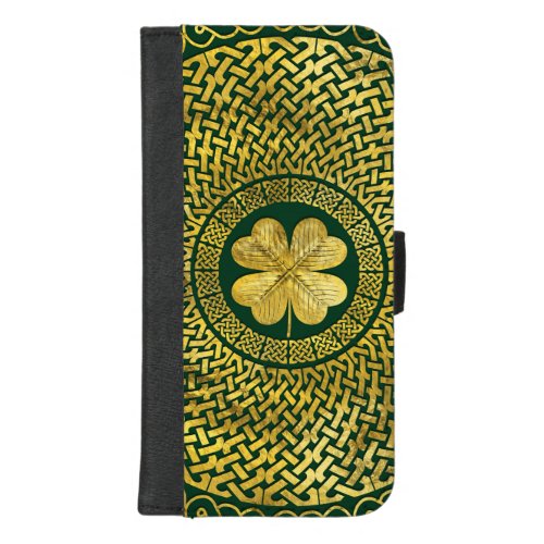 Irish Four_leaf clover with Celtic Knot iPhone 87 Plus Wallet Case
