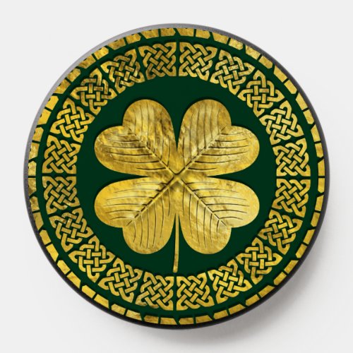 Irish Four_leaf clover with Celtic Knot PopSocket