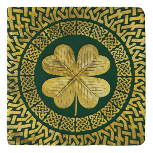 Irish Four-leaf clover with Celtic Knot Trivet
