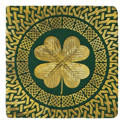 Irish Four_leaf clover with Celtic Knot Trivet