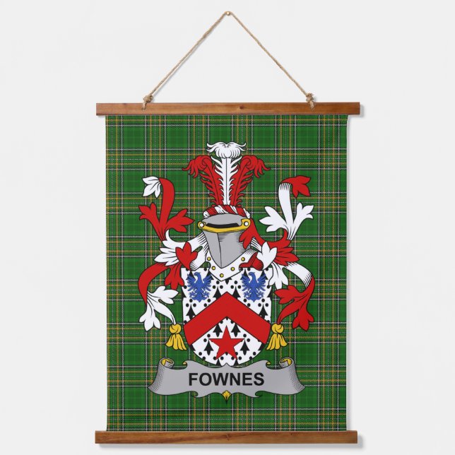 Irish Fownes Coat of Arms Family Crest Hanging Tapestry (Front)