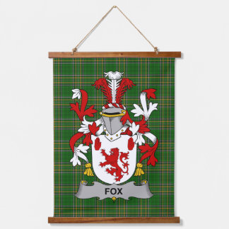 Irish Fox Coat of Arms Family Crest Hanging Tapestry