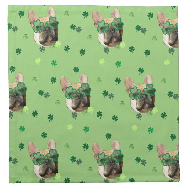 Irish French bulldog cocktail napkin (Front)