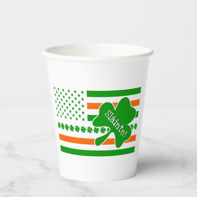 [Irish Friends] St. Patricks Day Toast -  White Paper Cups (Front)