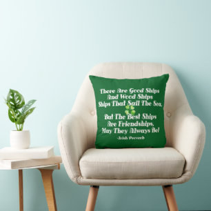Irish Friendship Blessing Good Ships Bestie Bday Throw Pillow