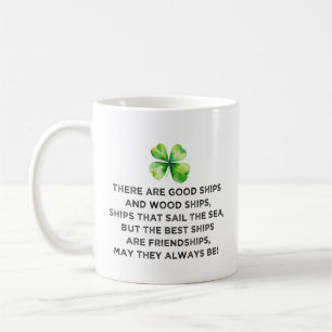 Irish Friendship Toast 4 Leaf Clover St Patricks Coffee Mug