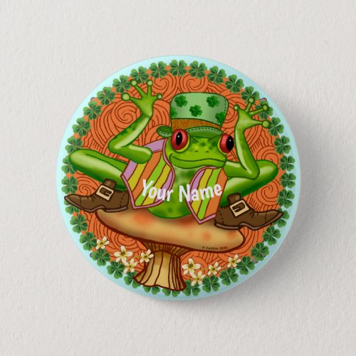 Irish Frog custom name Button
