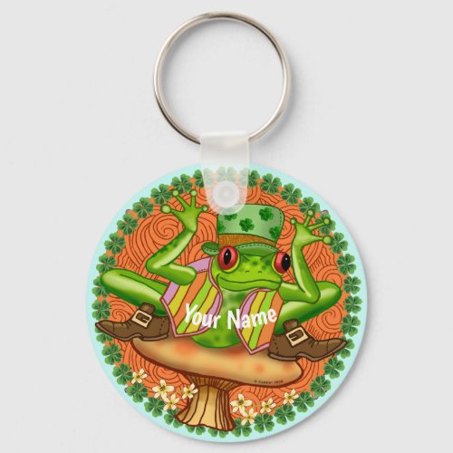 Irish Frog custom name Keychain