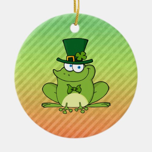 Irish Frog Design Ceramic Ornament