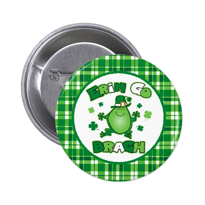 Irish Frog Erin Go Bragh Button