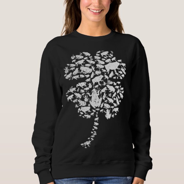 Irish Frog Happy St Patrick S Day Shamrock Clover  Sweatshirt (Front)
