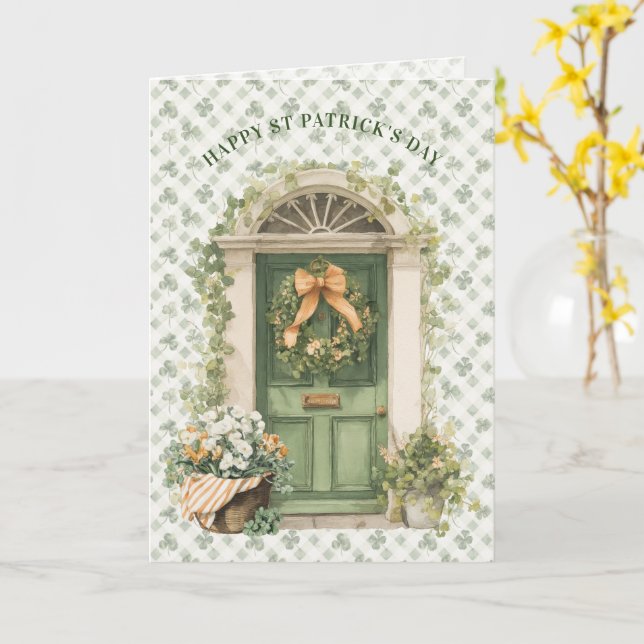 Irish Front Door | St Patrick's Day Irish Blessing Card (Yellow Flower)