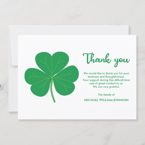 Irish Funeral White And Green Shamrock Clover