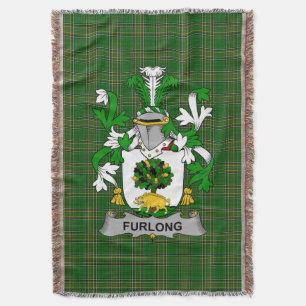 Irish Furlong Coat of Arms Family Crest Ireland Throw Blanket