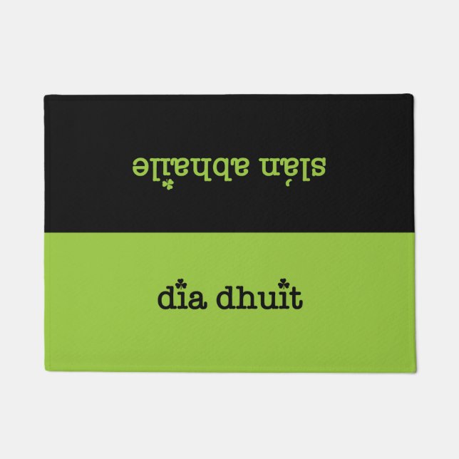 Irish Gaelic Hello and Goodbye Doormat (Front)