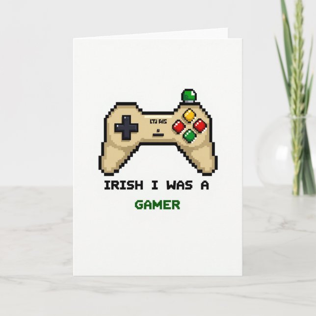 Irish Gamer Retro Style Card (Front)