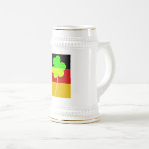Irish German Flag Shamrock Clover St. Patrick Fun Beer Stein