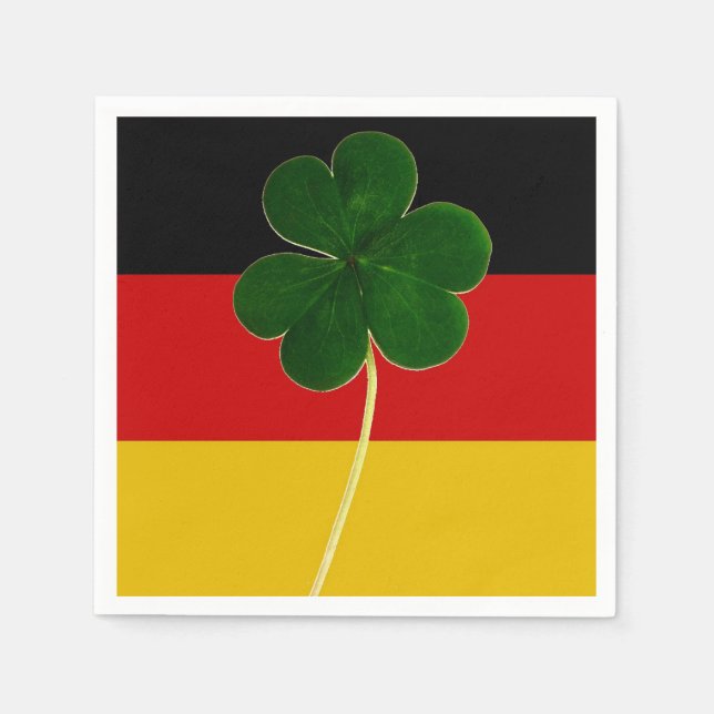 Irish German Flag Shamrock Clover St. Patrick Fun Napkins (Front)