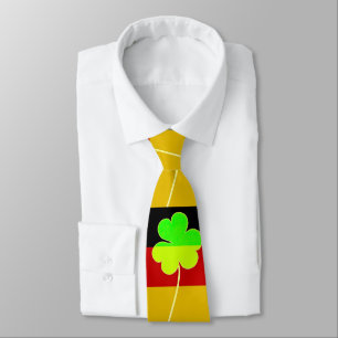 Irish German Flag Shamrock Clover St. Patrick Fun Neck Tie