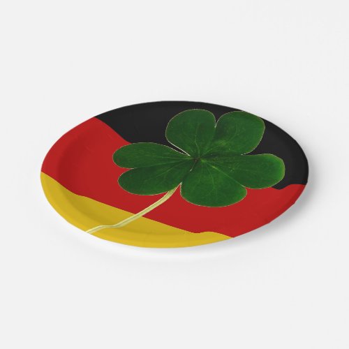 Irish German Flag Shamrock Clover St Patrick Fun Paper Plates