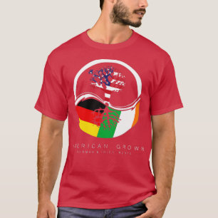 Irish German Roots  American Grown with Flag  T-Shirt