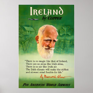 Irish Gift Ireland Art Print Pan Am Travel Poster