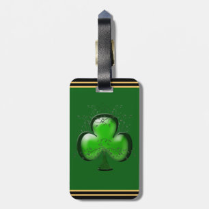 Irish Gift Shamrock Green Custom Personalized Luggage Tag