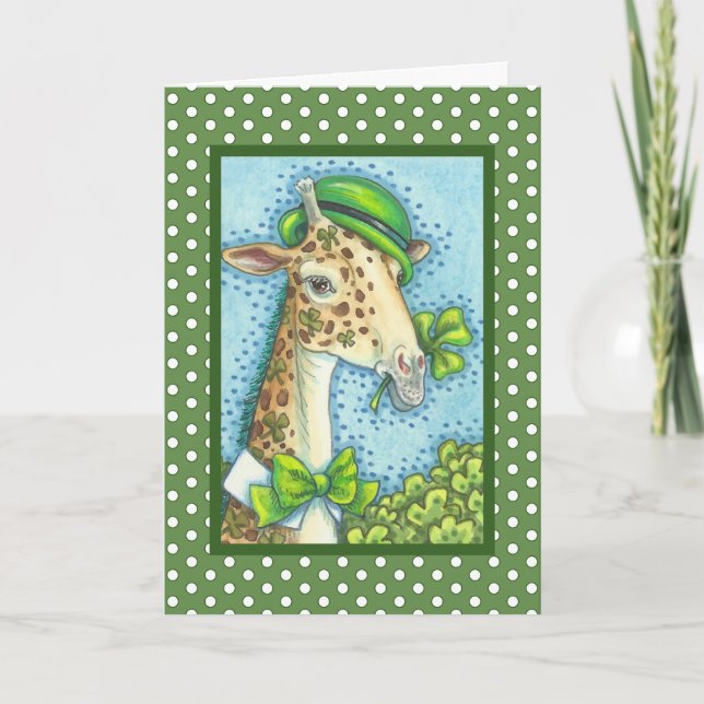 IRISH GIRAFFE ST. PATRICK'S DAY GREETING CARD Vers (Front)