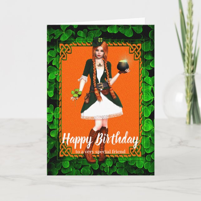 Irish Girl Birthday Card (Front)