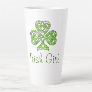 Irish Girl Celtic Clover Latte Mug