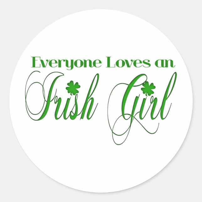 Irish Girl Classic Round Sticker (Front)