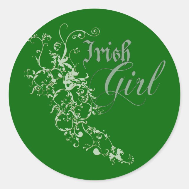 Irish Girl Classic Round Sticker (Front)