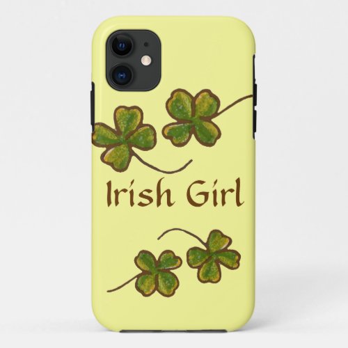 Irish Girl Clover Shamrocks iPhone Case