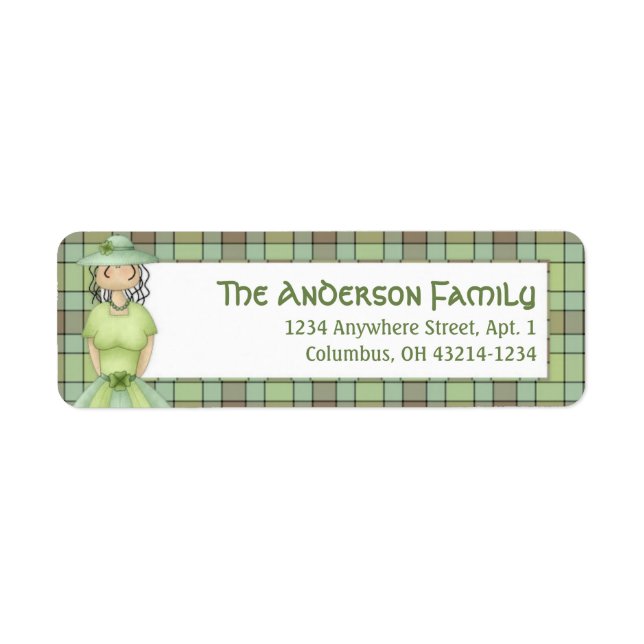 Irish Girl Doll St. Patrick's Address Label 1 (Front)