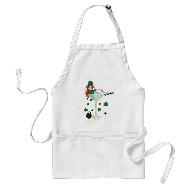 Irish Girl Martini Adult Apron (Front)