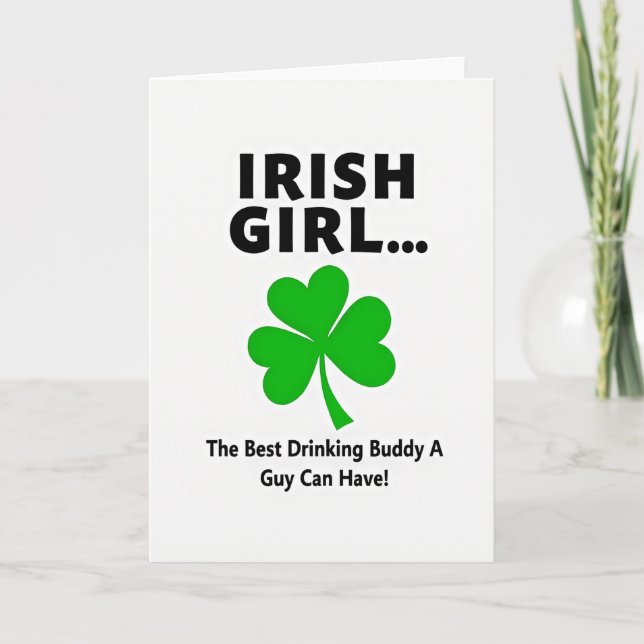 Irish Girl Shamrock Buddy Card (Front)