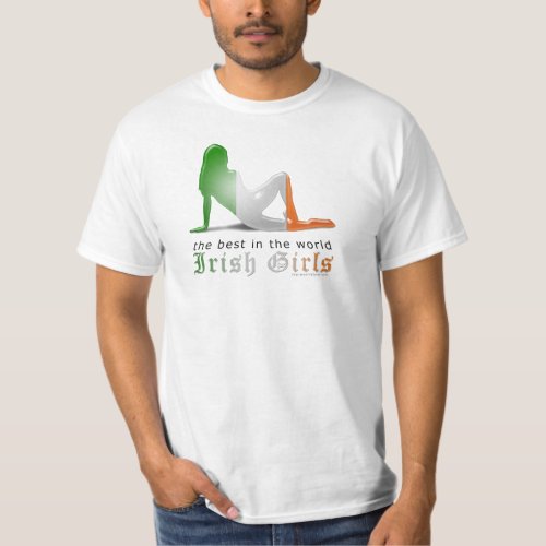 Irish Girl Silhouette Flag T_Shirt