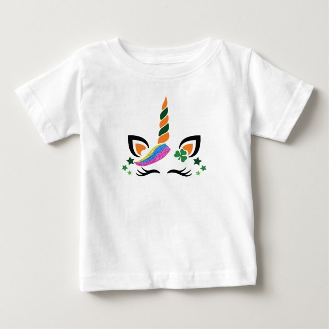 Irish Girl Unicorn Toddler Tee - Cute Baby Shirt (Front)