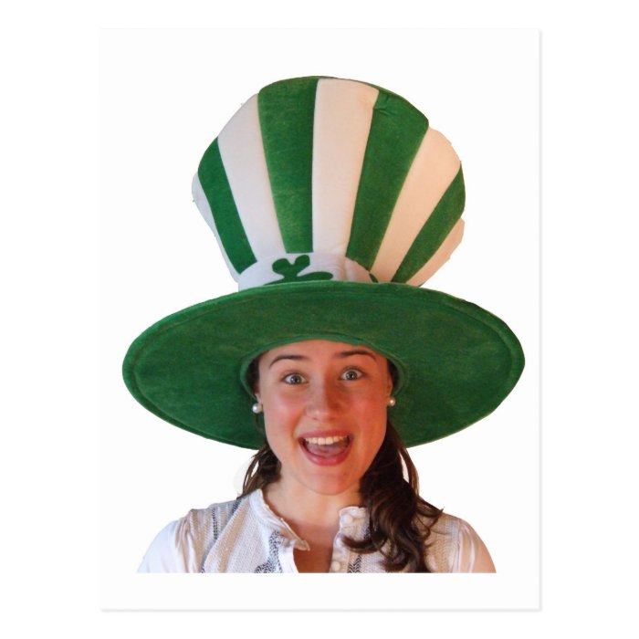 Irish girl with huge Hat Post Card