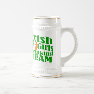 Irish girls drinking team beer stein